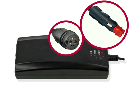 12V mobil Kfz. Ladegerät BMZ Li-Ion 42V 2A Stecker Rosenberger 31733